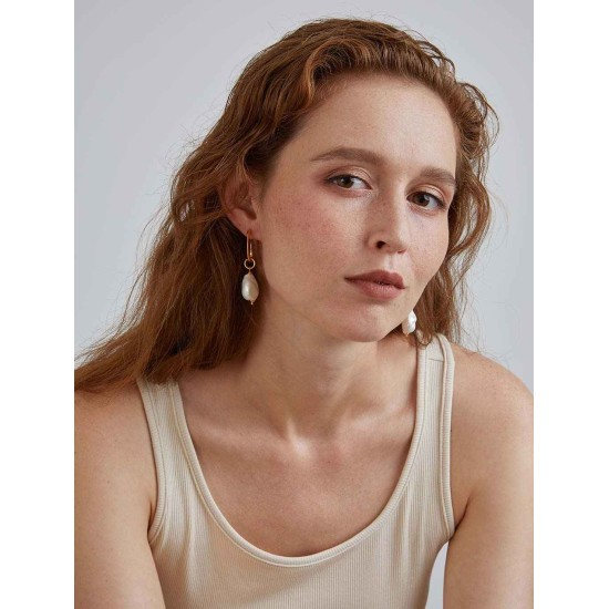 Pearl Oblong Earrings Pearl Oblong Earrings