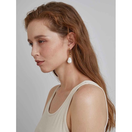 Pearl Oblong Earrings Pearl Oblong Earrings