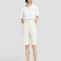 High Waist Suit Shorts