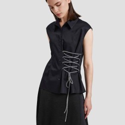 Side Laced Sleeveless Shirt