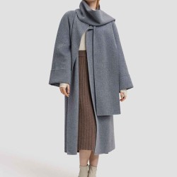 Long Straight Cut Cashmere Coat