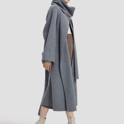 Long Straight Cut Cashmere Coat