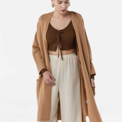 Slouchy Long Wool Cardigan