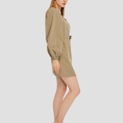 Peasant Sleeve Wrap Dress