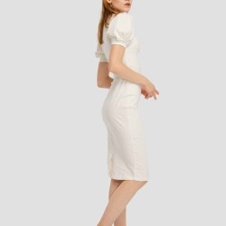 Puff Sleeve Sheath Dress