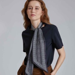 Satin Effect Striped Scarf