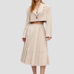 Cropped Lapel Collar Blazer