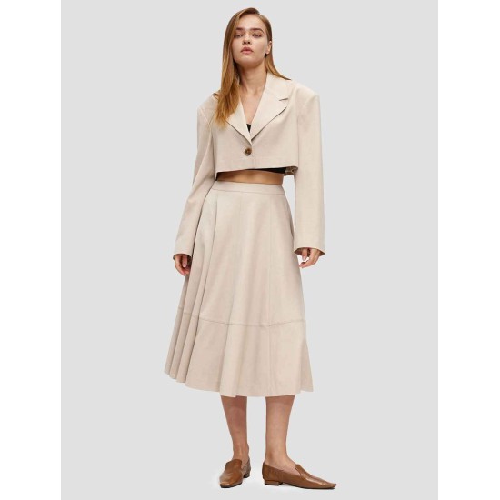 Cropped Lapel Collar Blazer Cropped Lapel Collar Blazer