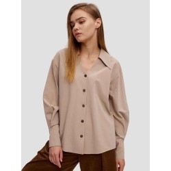 Buttoned Lantern Sleeve Shirt