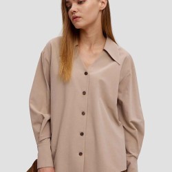 Buttoned Lantern Sleeve Shirt