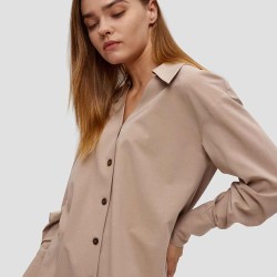 Buttoned Lantern Sleeve Shirt