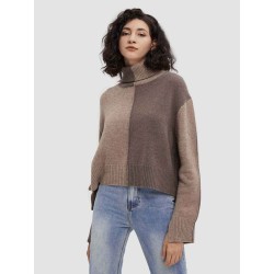 Color-Block Blend Yak Wool Sweater
